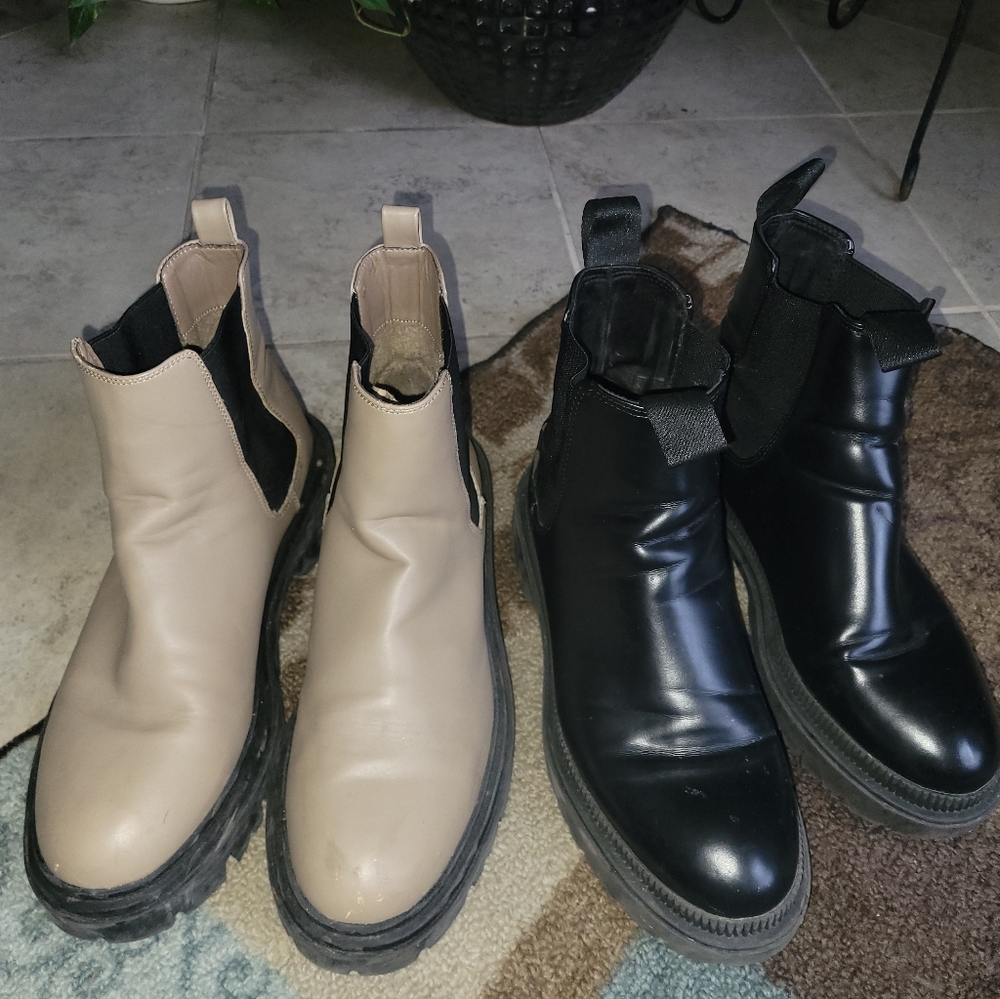 Two Boots Black and Tan Chelsea Boots